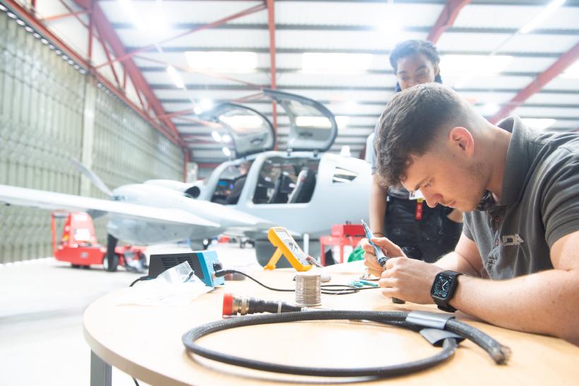 engineers working